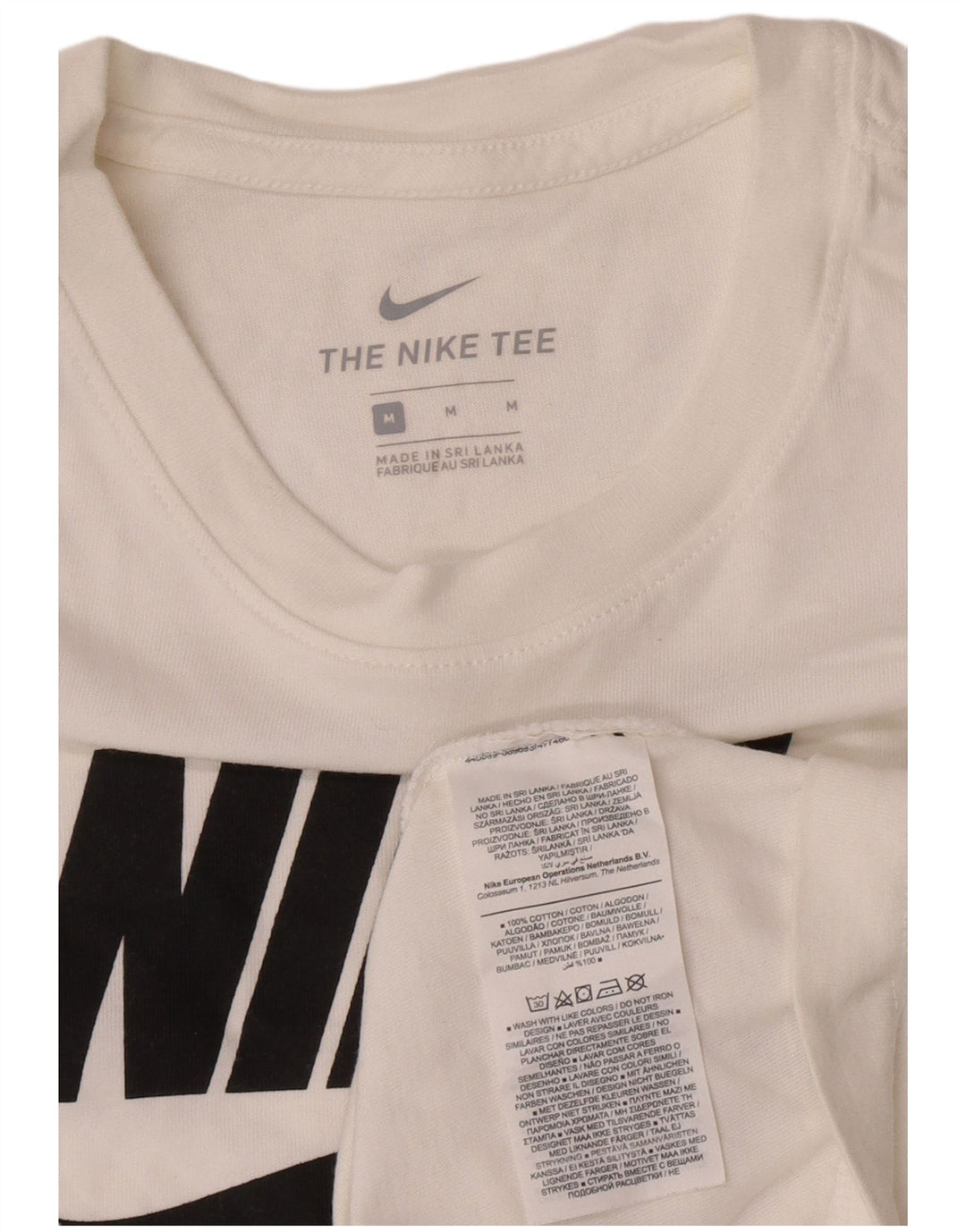 Nike Mens Graphic Regular Fit Graphic Top Long Sleeve Medium White Cotton