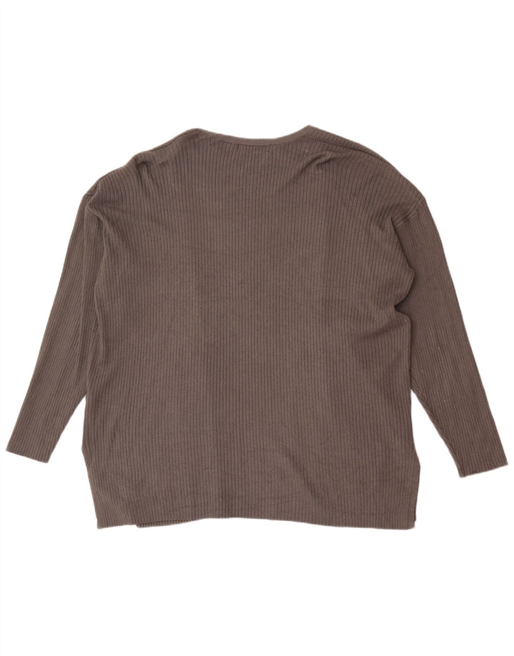 Marks & Spencer Womens Relaxed Fit Cardigan Sweater UK 14 Large Grey