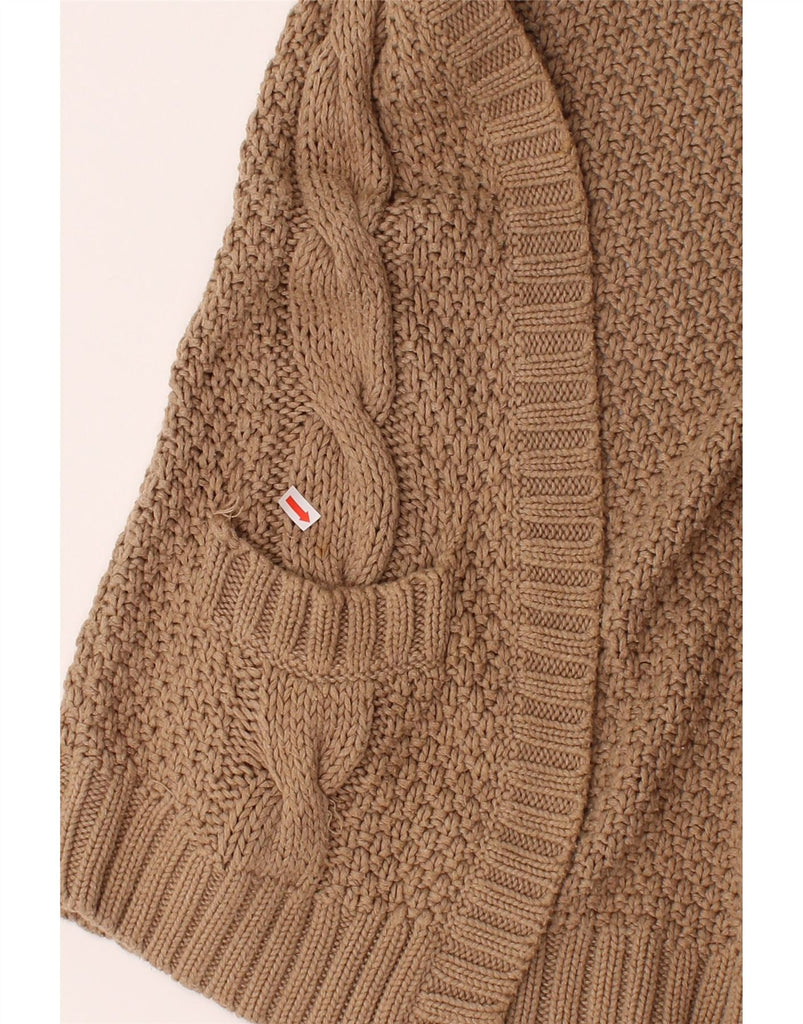 MASSIMO DUTTI Womens Longline Open Cardigan Sweater UK 12 Medium Brown Vintage Massimo Dutti and Second-Hand Massimo Dutti from Messina Hembry 