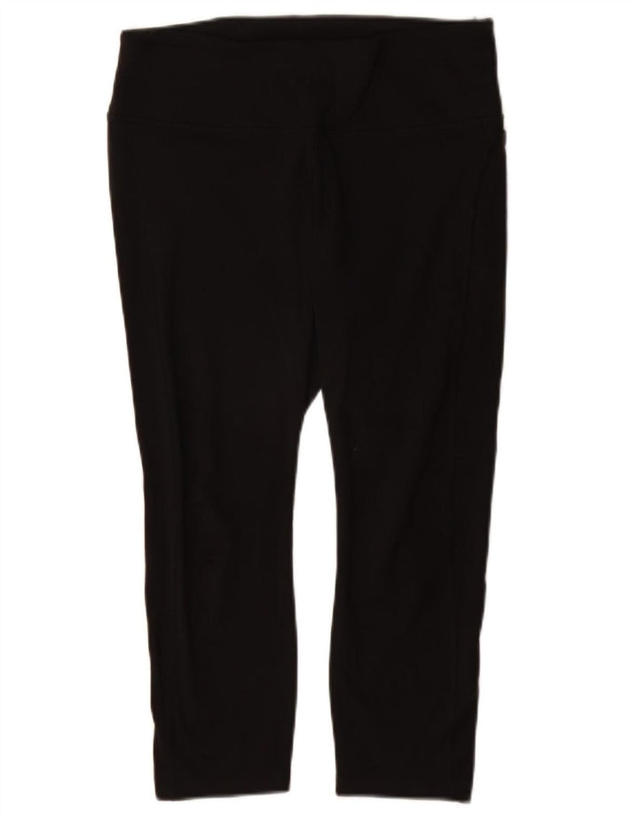 NIKE Womens Dri Fit Capri Leggings UK 14 Large Black Polyester