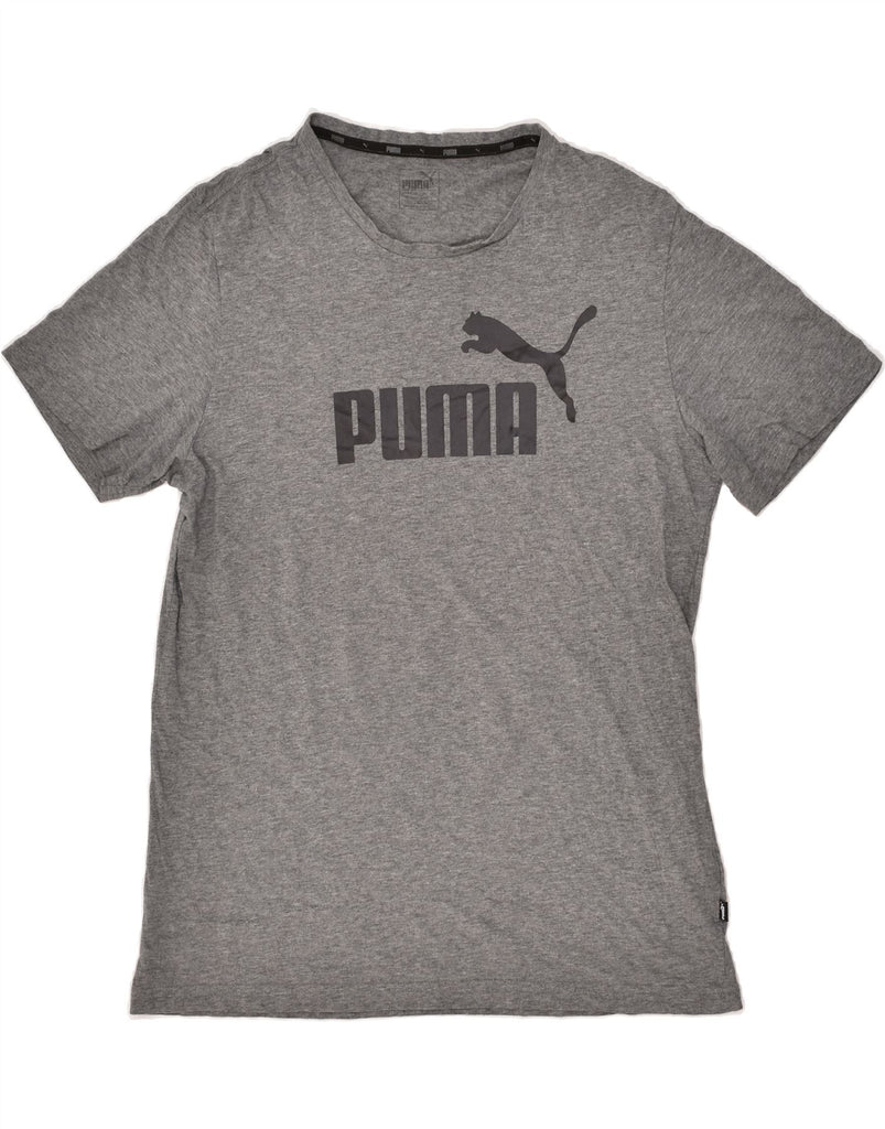 PUMA Mens Graphic T-Shirt Top Medium Grey Cotton | Vintage Puma | Thrift | Second-Hand Puma | Used Clothing | Messina Hembry 