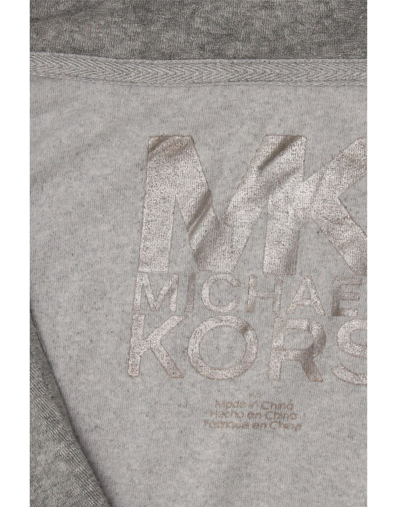 MICHAEL KORS Womens Crop Velour Tracksuit Top Jacket UK 12 Medium Grey Vintage Michael Kors and Second-Hand Michael Kors from Messina Hembry 