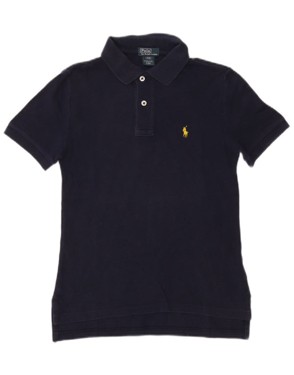 Polo Ralph Lauren Womens Polo Shirt UK 8 Small Navy Blue Cotton