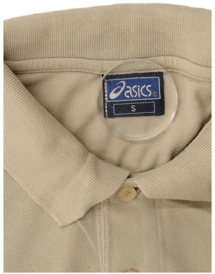 Asics Mens Long Sleeve Polo Shirt Small Beige