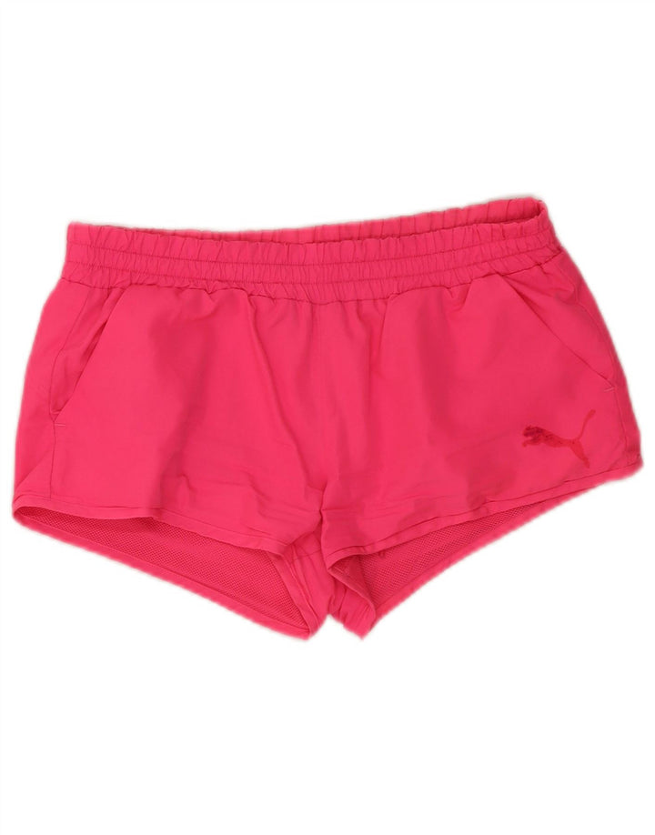 Puma Womens Sport Shorts UK 10 Small Pink Polyester