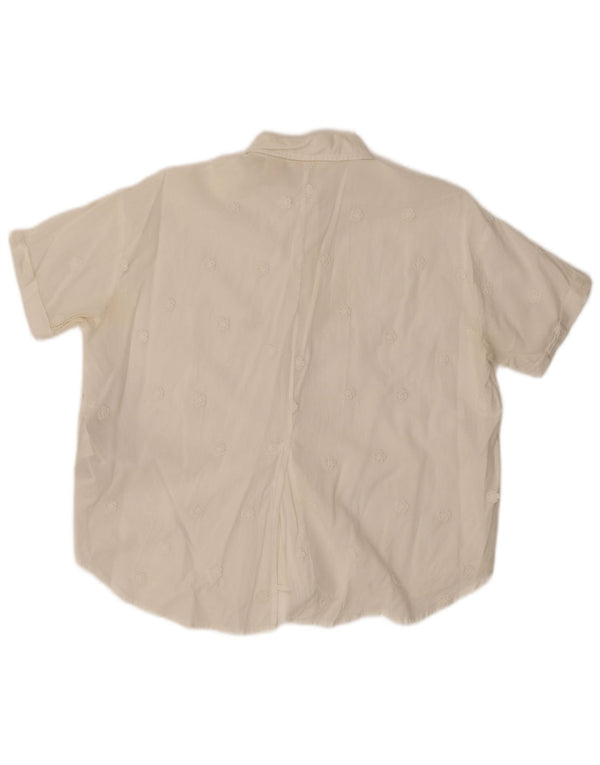 Levi's Womens Short Sleeve Oversized Shirt Blouse UK 6 XS White Floral