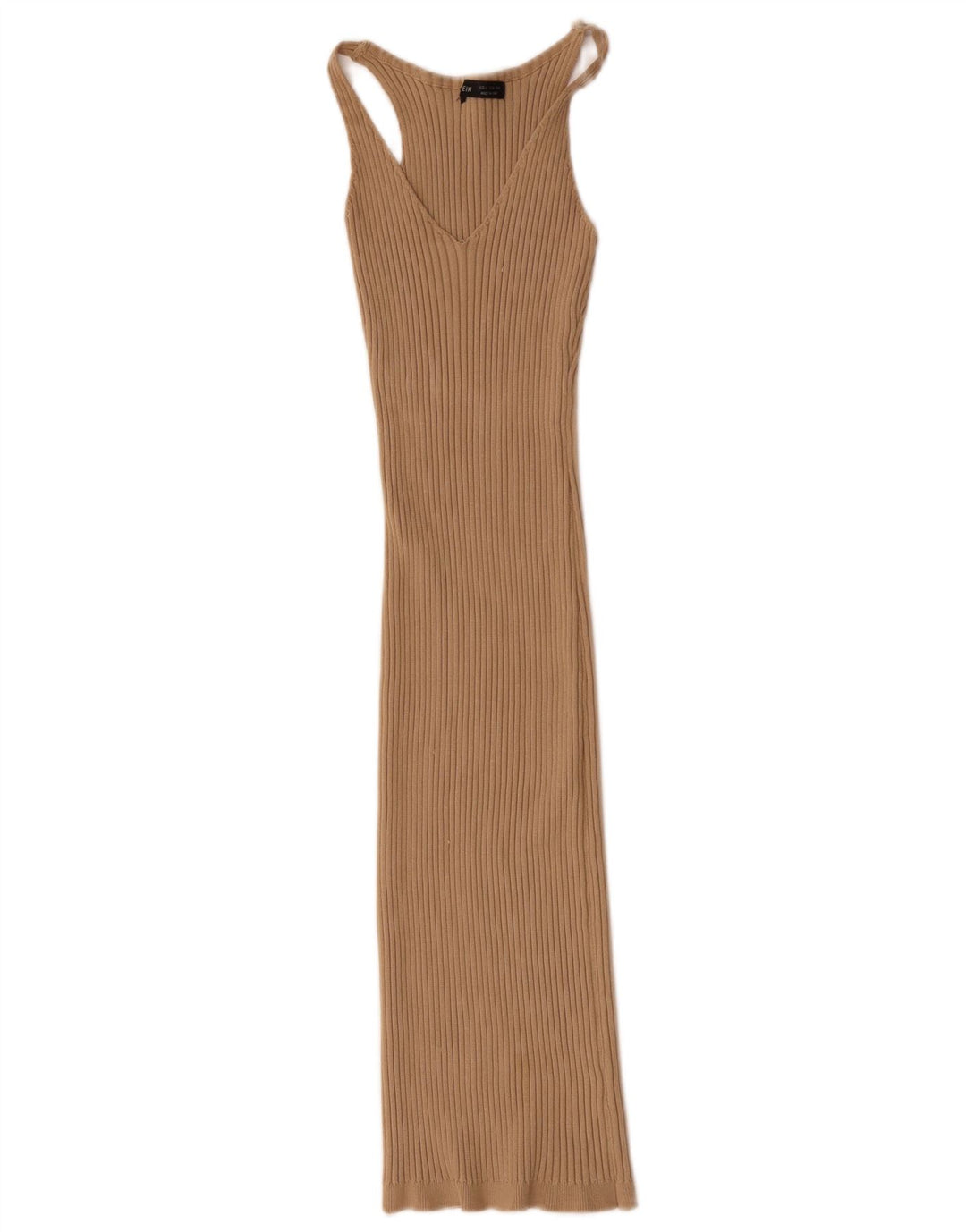 Shein Womens Sleeveless Bodycon Dress UK 8 Small Beige Polyester