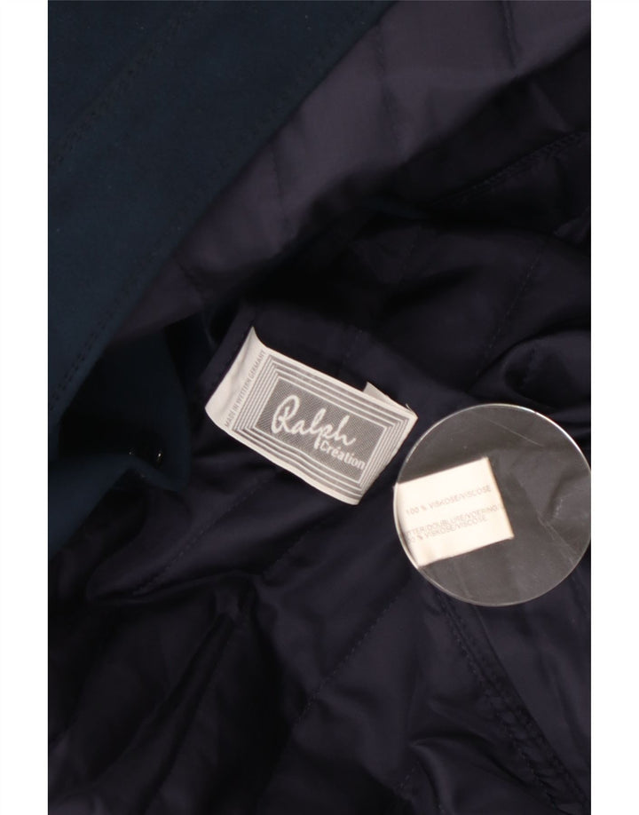 Ralph Womens Overcoat UK 14 Medium Navy Blue Viscose