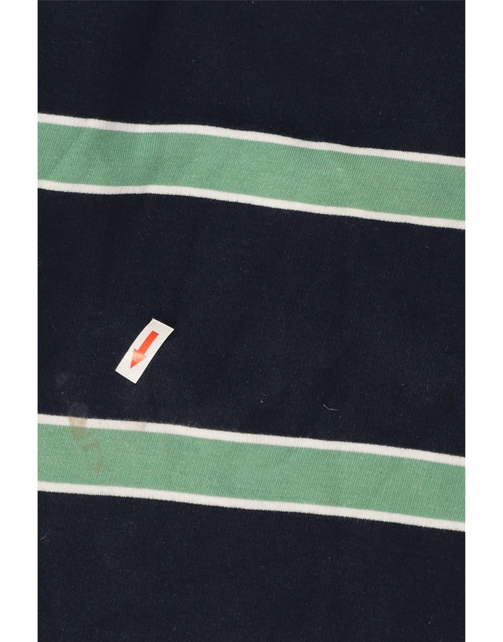 Crew Clothing Mens Sweatshirt Jumper Small Navy Blue Striped Cotton