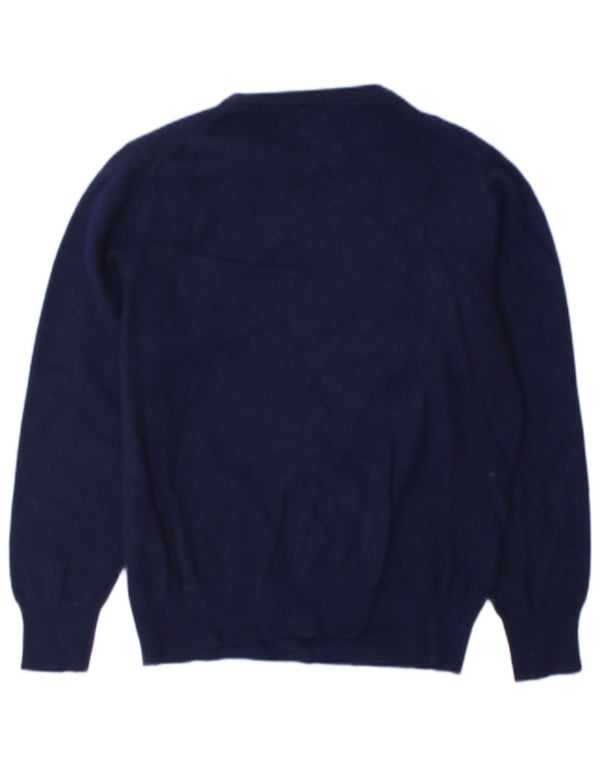 Benetton Womens Boat Neck Jumper Sweater UK 12 Medium Navy Blue
