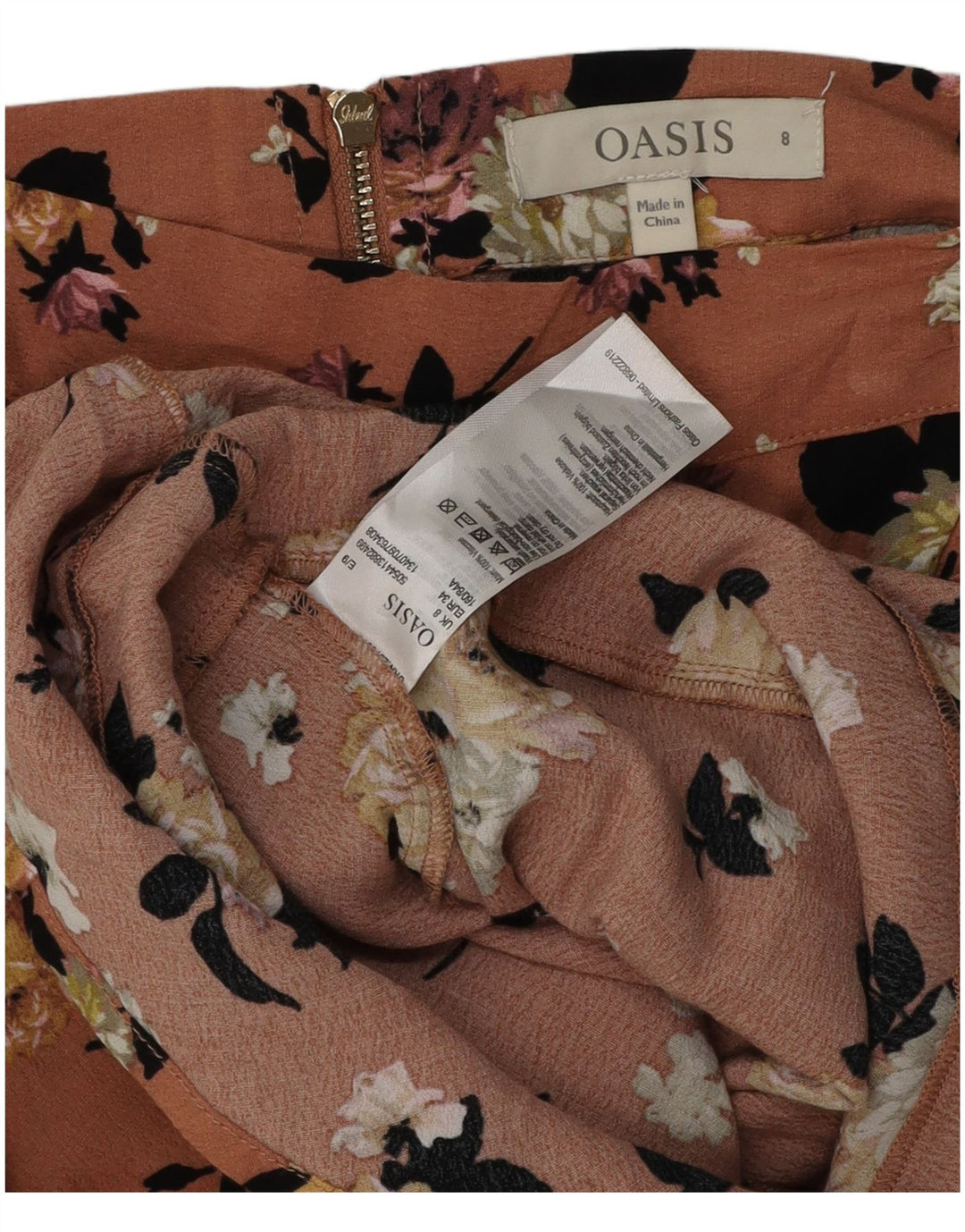 Oasis Womens Mini Skirt UK 8 Small W28 Pink Floral Viscose