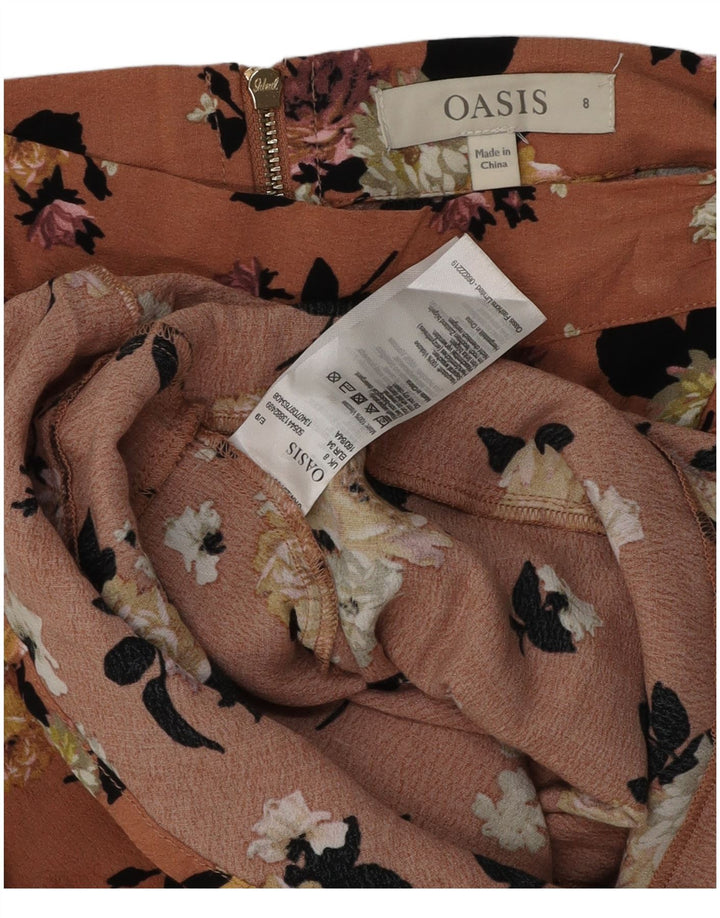 Oasis Womens Mini Skirt UK 8 Small W28 Pink Floral Viscose