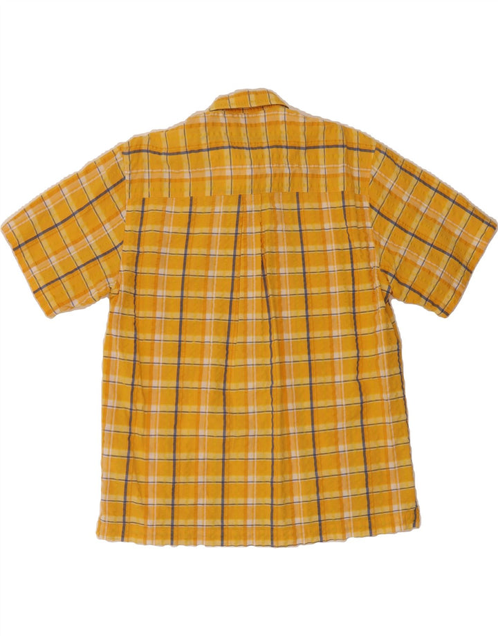 LERROS Mens Short Sleeve Shirt Medium Yellow Check Cotton Vintage Lerros and Second-Hand Lerros from Messina Hembry 