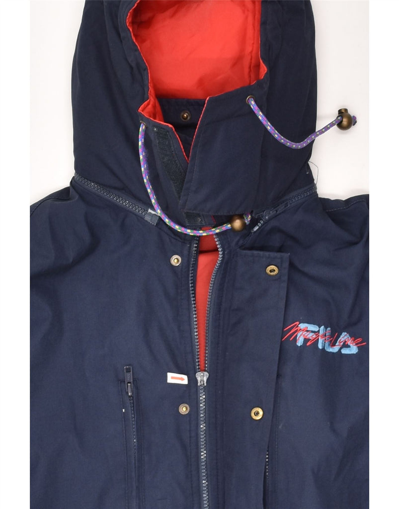 FILA Mens Hooded Windbreaker Jacket IT 44 2XS Navy Blue Polyester | Vintage Fila | Thrift | Second-Hand Fila | Used Clothing | Messina Hembry 