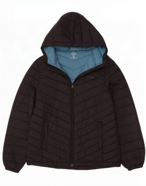 Mountain Warehouse Womens Hooded Padded Jacket UK 12 Medium Black Nylon