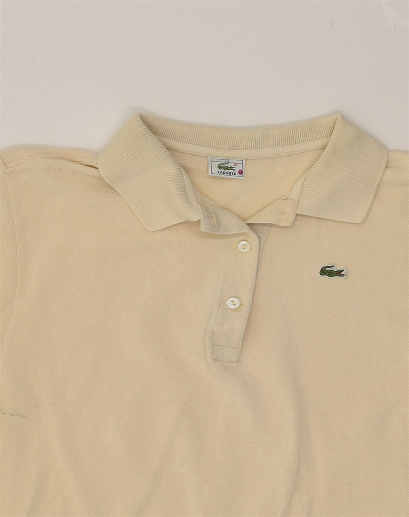 LACOSTE Womens Polo Shirt Size 42 Large Beige Cotton | Vintage Lacoste | Thrift | Second-Hand Lacoste | Used Clothing | Messina Hembry 