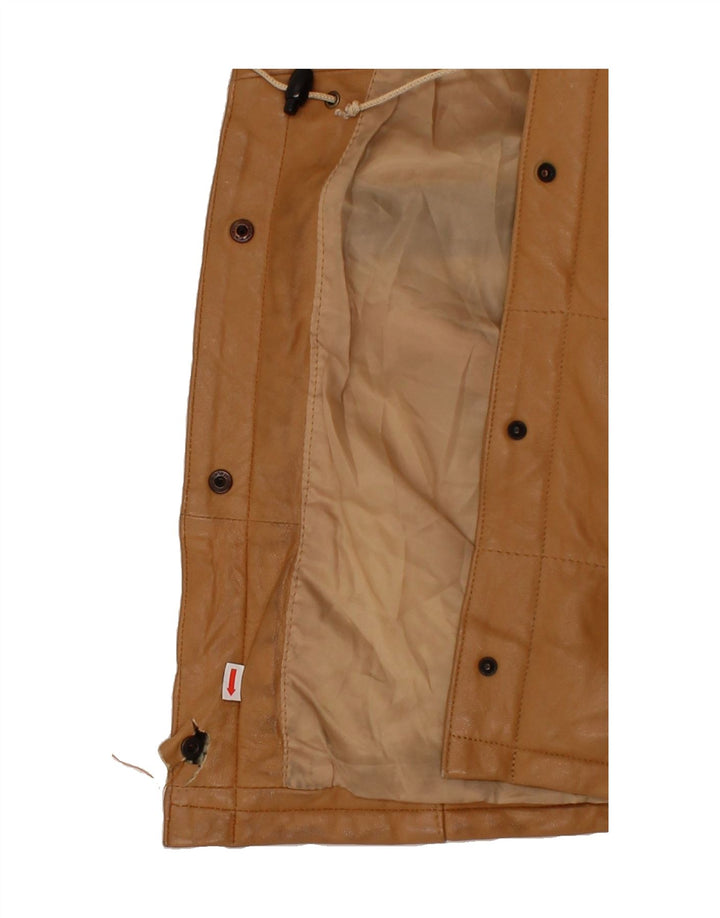 MASTERPELLE Womens Leather Coat UK 14 Large Brown Vintage Masterpelle and Second-Hand Masterpelle from Messina Hembry 