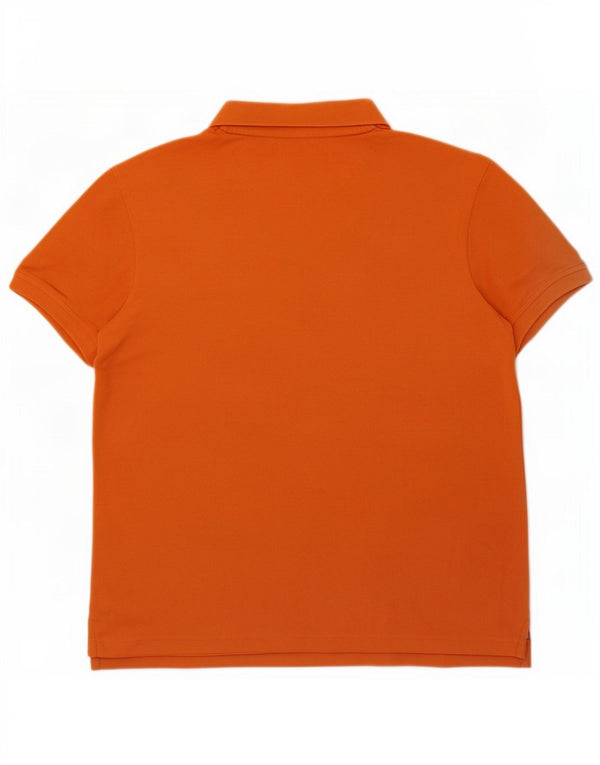Lyle & Scott Mens Polo Shirt Medium Orange Cotton