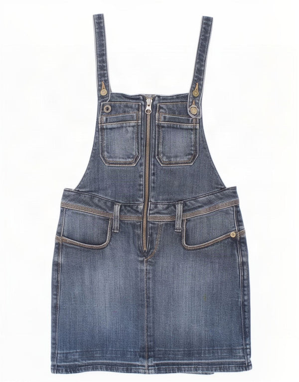 Levi's Girls Dungaree Denim Skirt 7-8 Years W22 Blue Cotton
