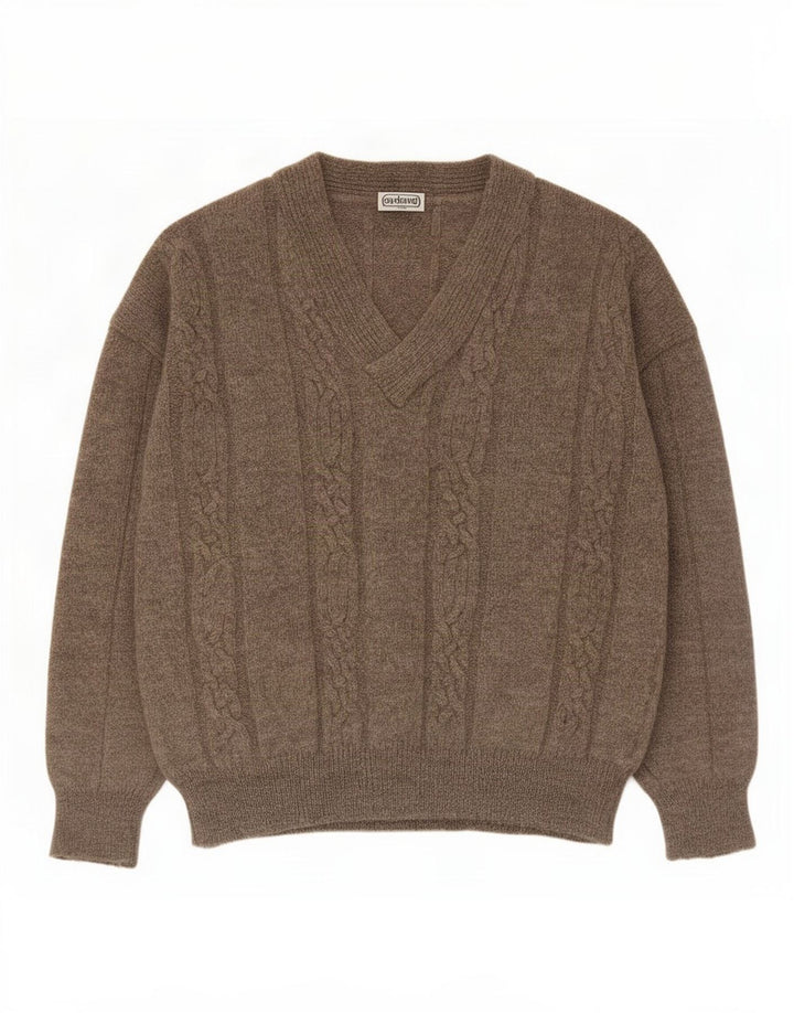 Cacharel Mens V-Neck Jumper Sweater Medium Grey
