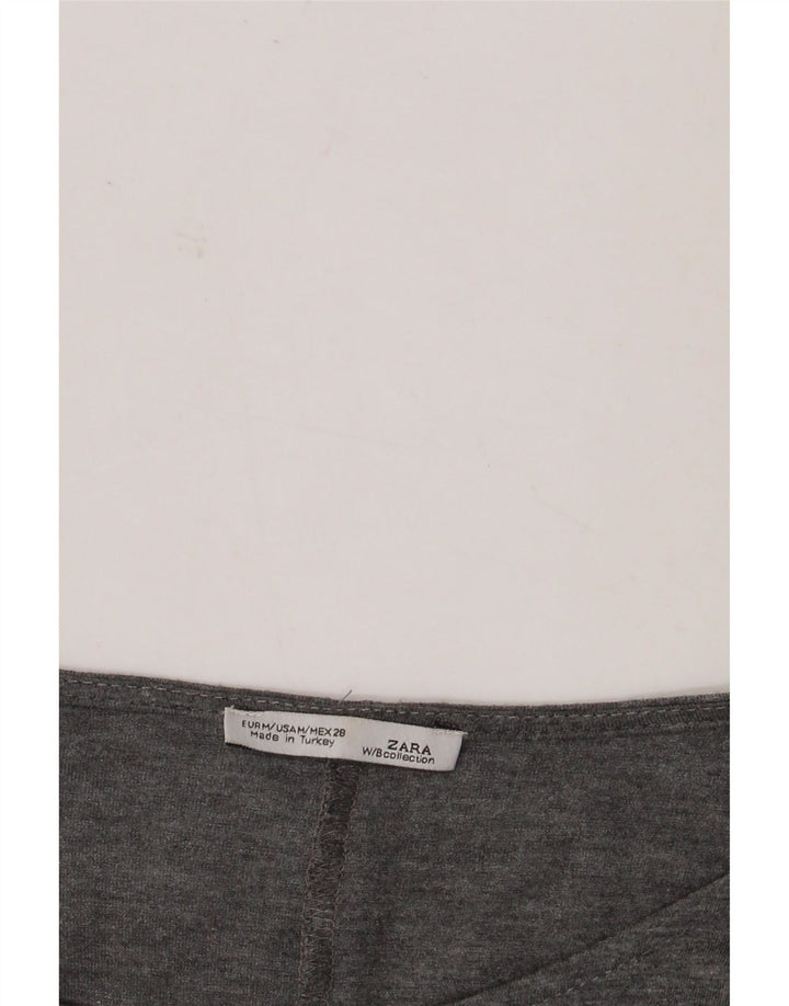 Zara Womens Oversized Top 3/4 Sleeve UK 14 Medium Grey Colourblock