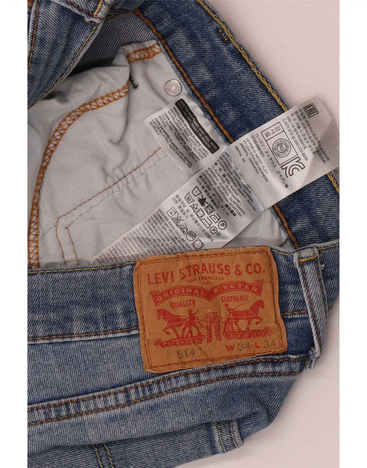 Levi's Mens 514 Straight Jeans W34 L27 Blue Cotton