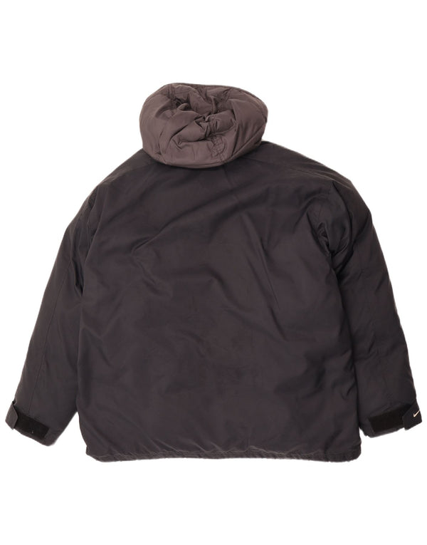 Nike Mens Hooded Loose Fit Padded Jacket UK 42/44 Large Black Colourblock