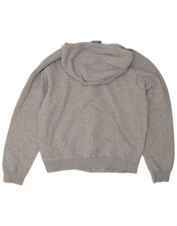 Adidas Mens Zip Hoodie Sweater Medium Grey Cotton Sports