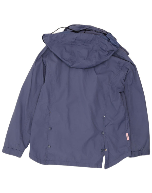 Joules Womens Hooded Rain Jacket UK 10 Small Navy Blue Nylon