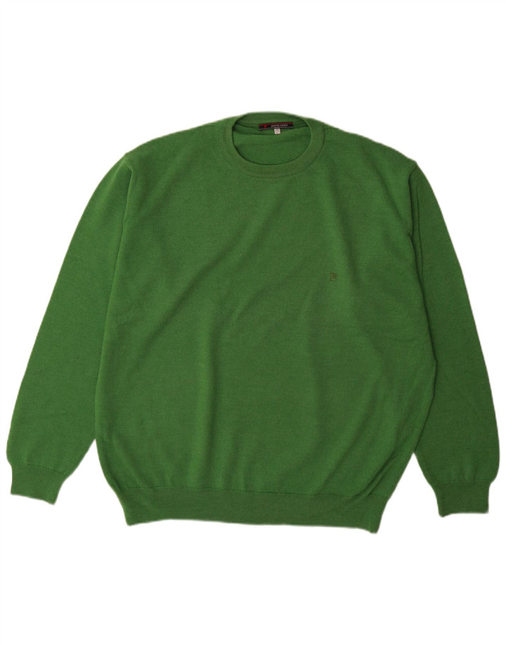 Pierre Cardin Mens Crew Neck Jumper Sweater Large Green