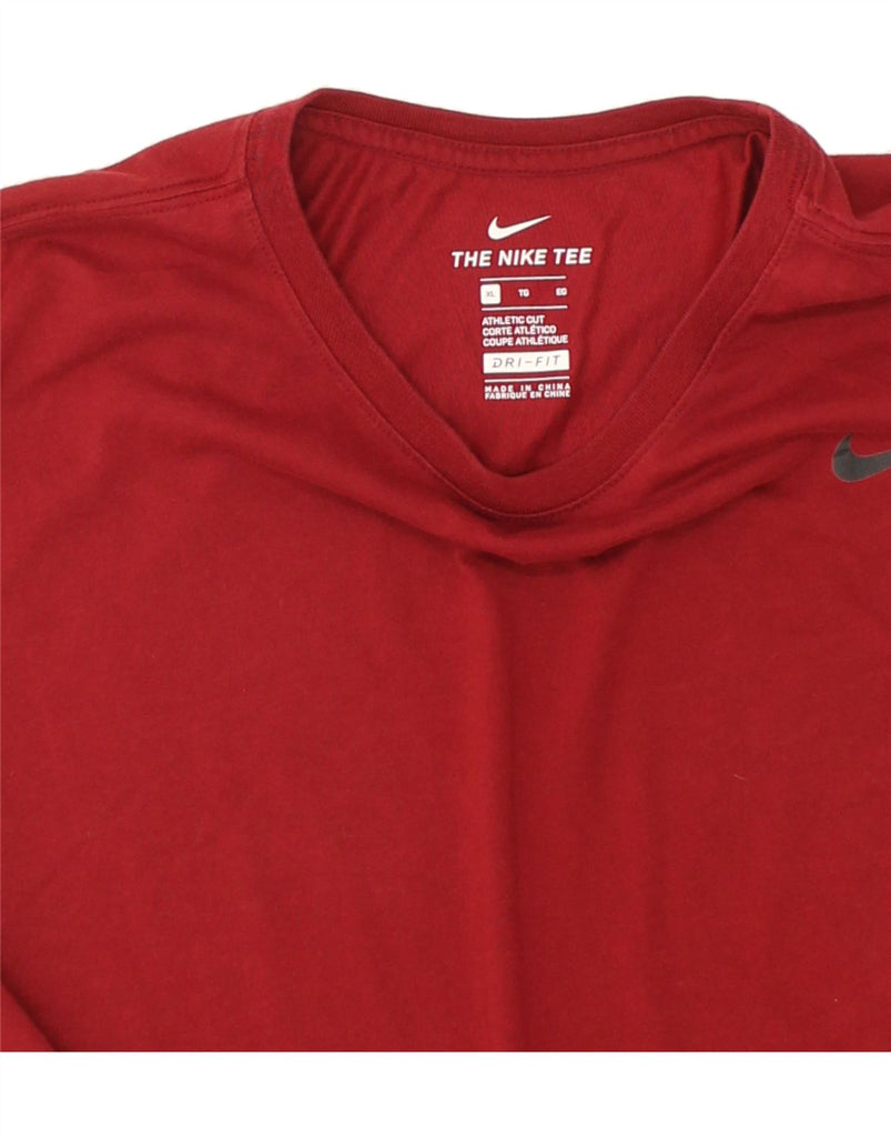 NIKE Mens Dri Fit T-Shirt Top XL Red Cotton | Vintage Nike | Thrift | Second-Hand Nike | Used Clothing | Messina Hembry 