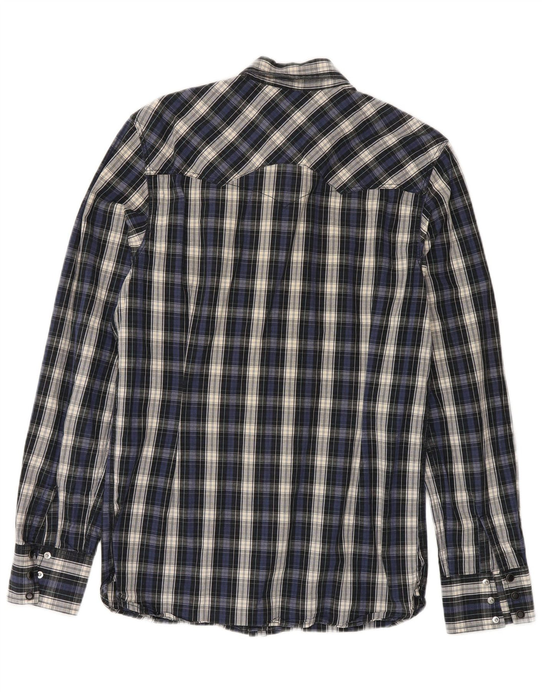 Levi's Mens Shirt Medium Navy Blue Check Cotton