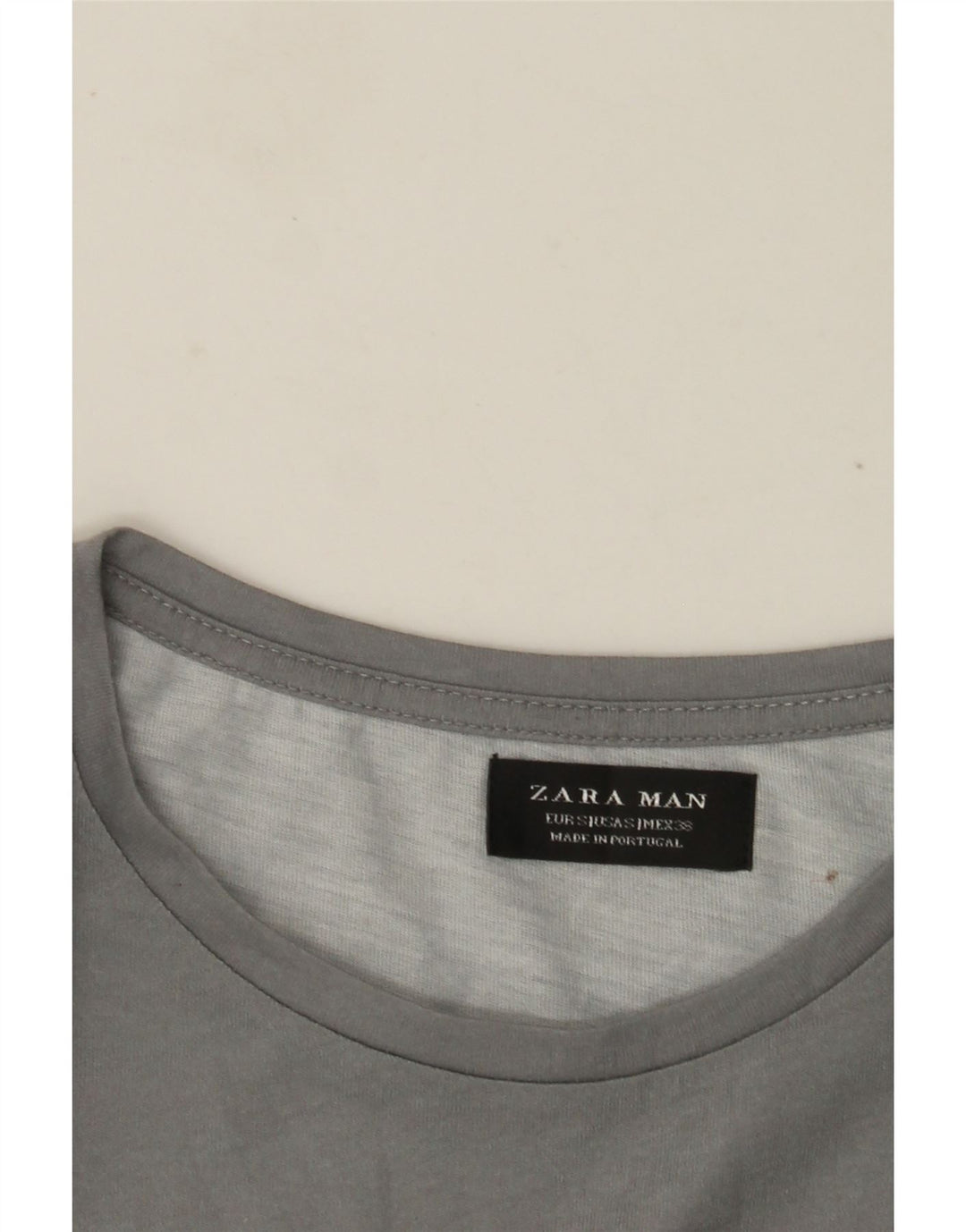 Zara Mens Graphic T-Shirt Top Small Grey Colourblock