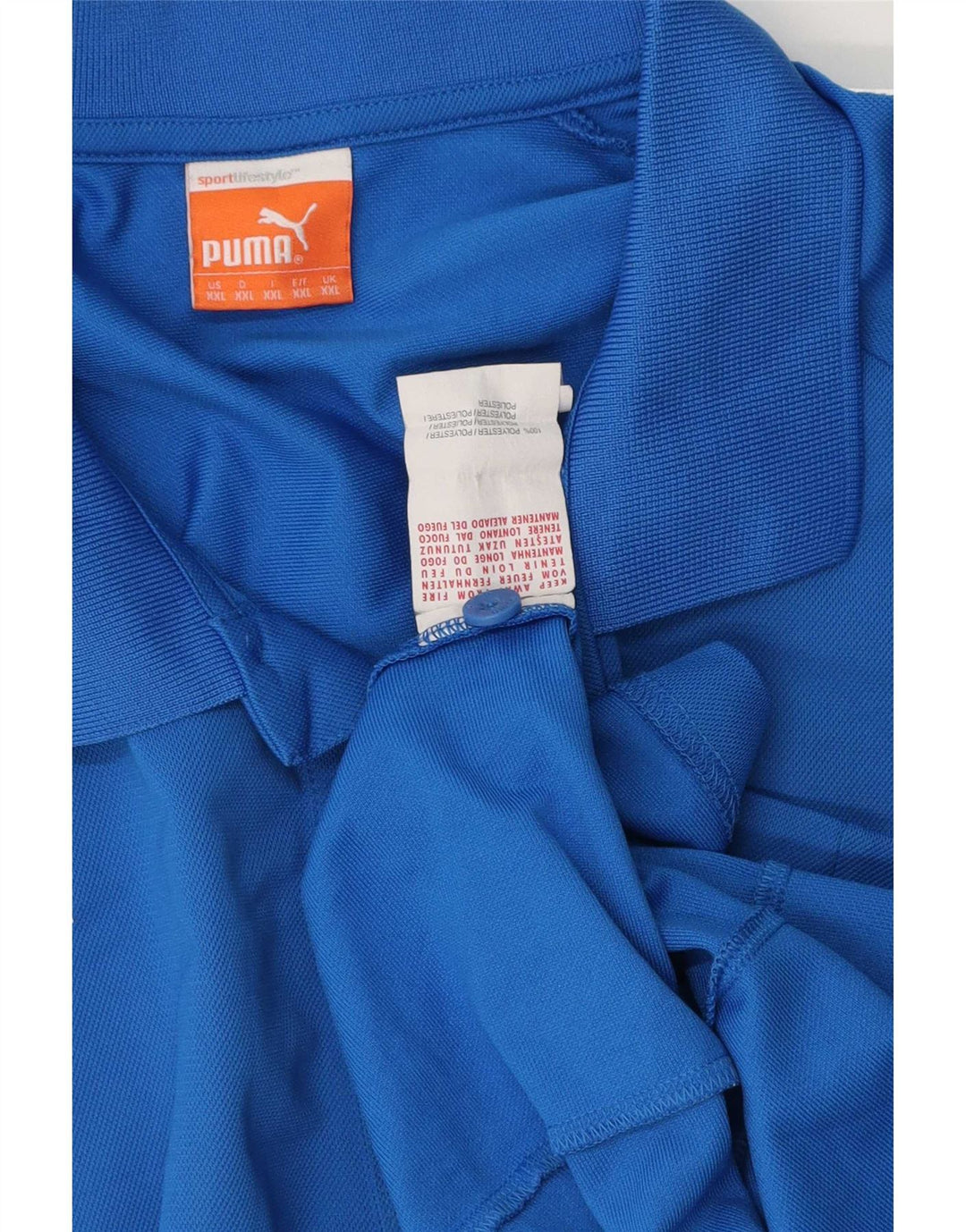 Puma Mens Polo Shirt 2XL Blue Colourblock Polyester
