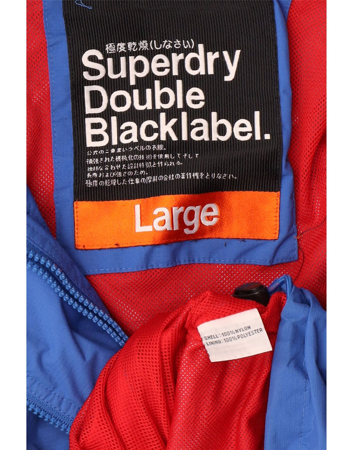 SUPERDRY Mens Windbreaker Jacket UK 40 Large Blue Nylon