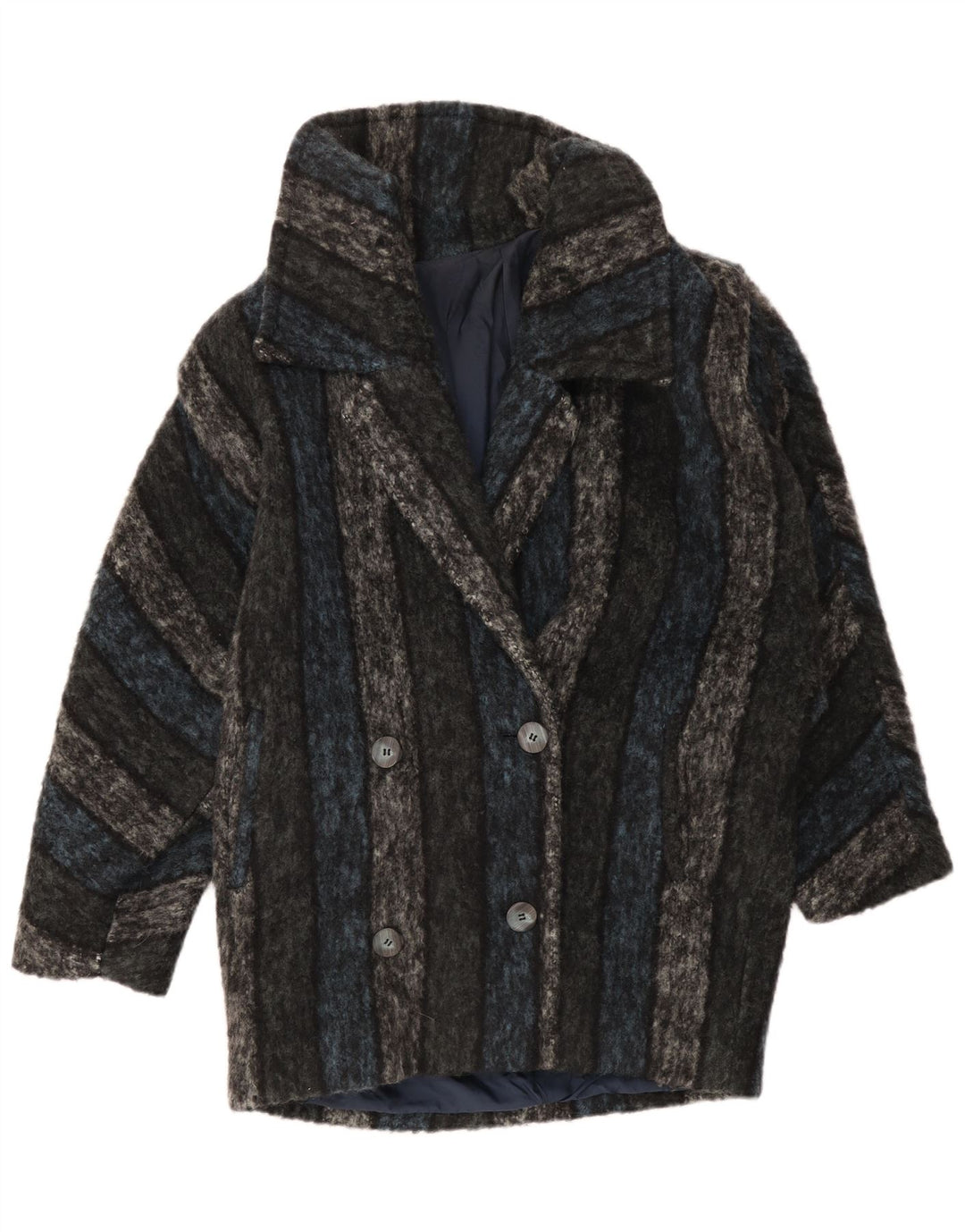 Arezia Womens Double Breasted Coat IT 42 Medium Multicoloured Striped