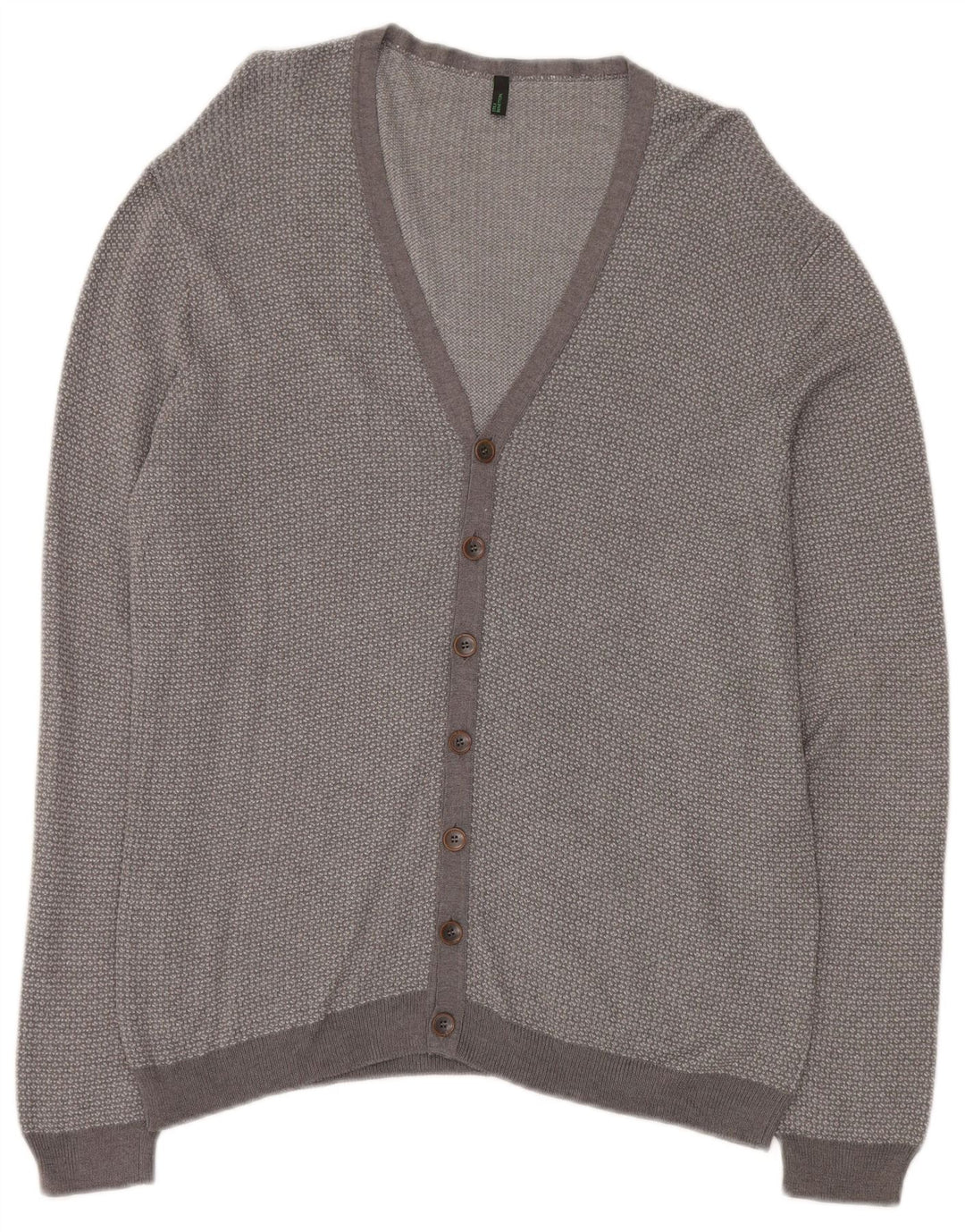 BENETTON Womens Cardigan Sweater UK 18 XL Grey Flecked Viscose