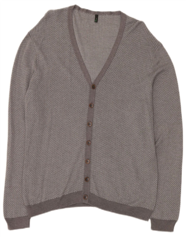 BENETTON Womens Cardigan Sweater UK 18 XL Grey Flecked Viscose