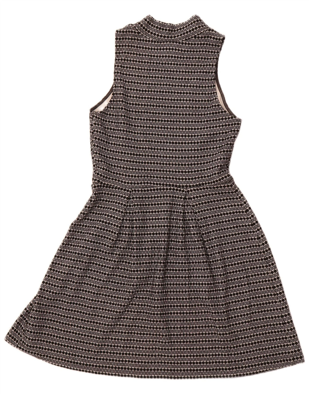 MOSSIMO Womens Sleeveless A-Line Dress UK 6 XS Black Geometric Polyester