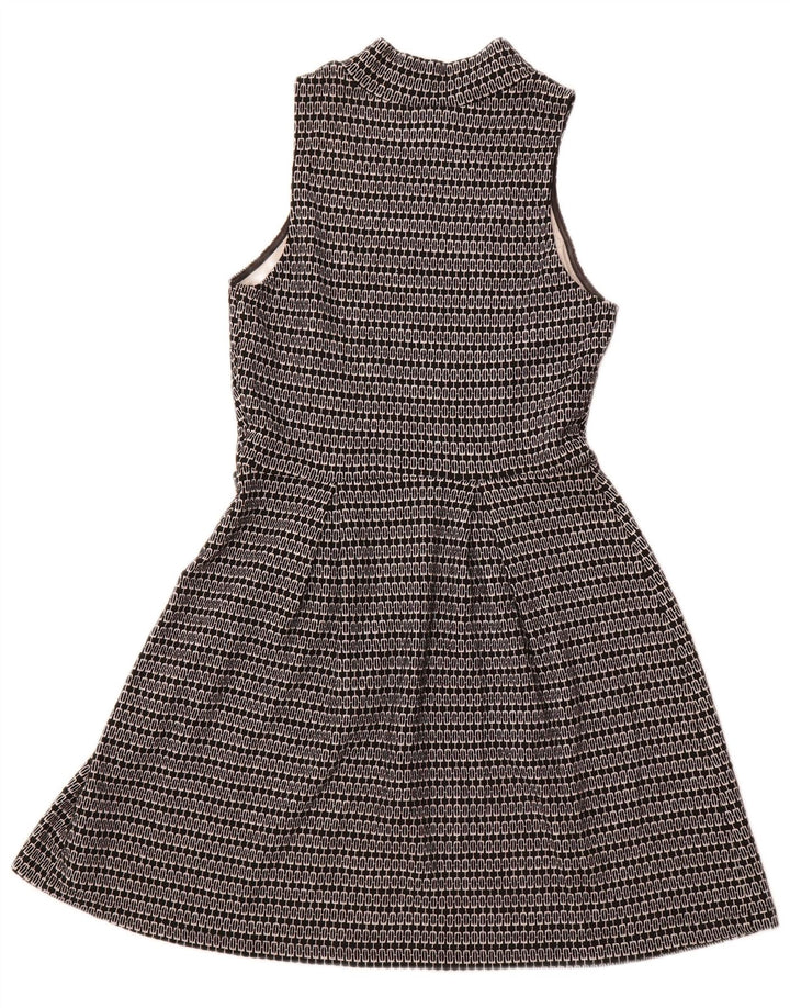 MOSSIMO Womens Sleeveless A-Line Dress UK 6 XS Black Geometric Polyester