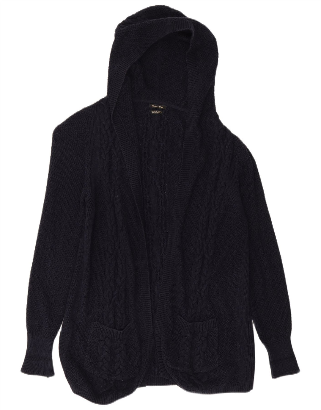 MASSIMO DUTTI Womens Longline Cardigan Sweater UK 10 Small Navy Blue