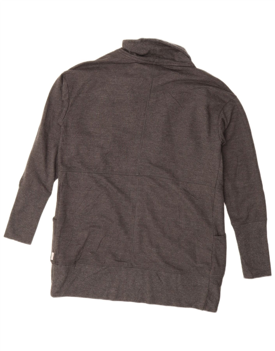 Eddie Bauer Womens Oversized Open Cardigan Sweater UK 10 Small Grey Cotton