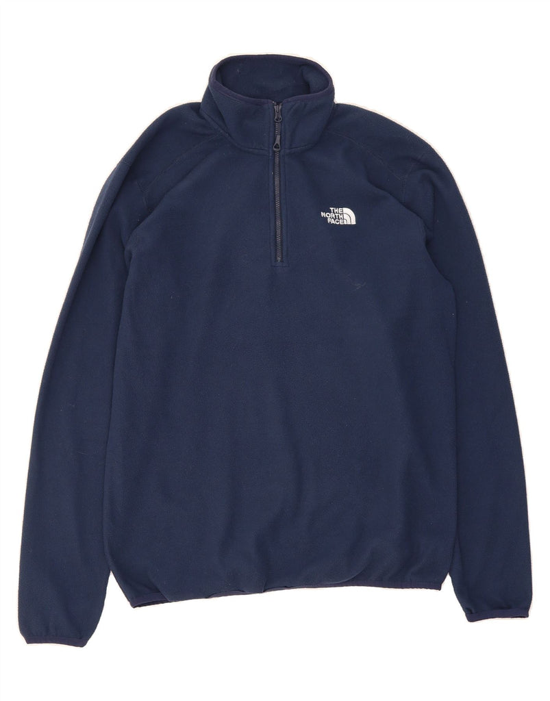THE NORTH FACE Mens Zip Neck Fleece Jumper Small Navy Blue Polyester Vintage The North Face and Second-Hand The North Face from Messina Hembry 
