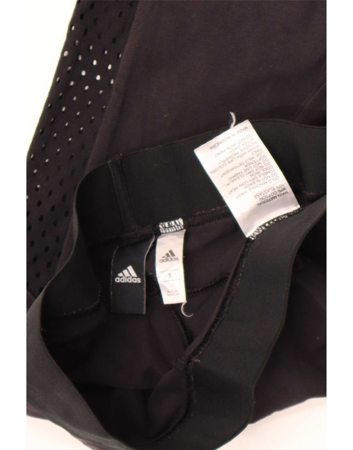 Adidas Womens Leggings UK 8 Small  Black Colourblock Cotton