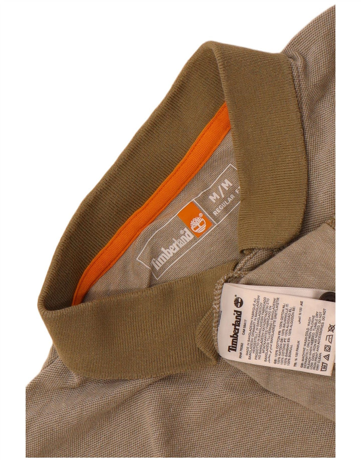 Timberland Mens Regular Fit Polo Shirt Medium Khaki Cotton