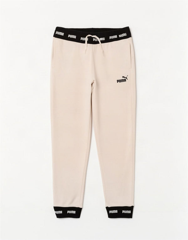 Puma Mens Graphic Tracksuit Trousers Joggers XS White Colourblock Cotton