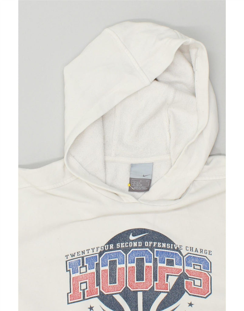 NIKE Boys Graphic Hoodie Jumper 14-15 Years Large White Cotton Vintage Nike and Second-Hand Nike from Messina Hembry 