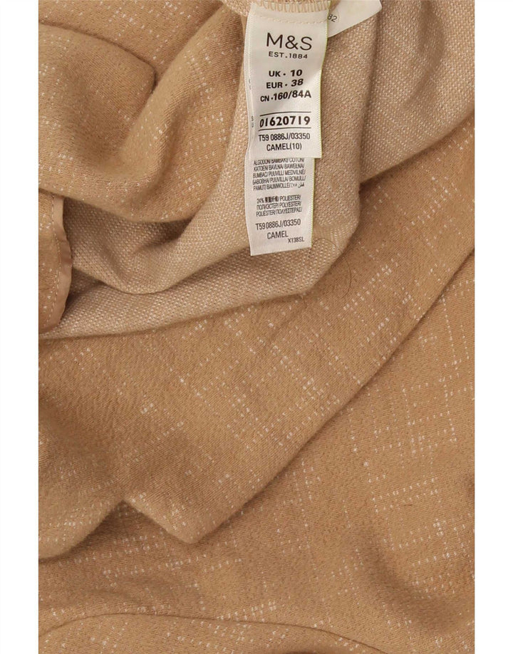 Marks & Spencer Womens Oversized Blazer Jacket UK 10 Small Beige Flecked