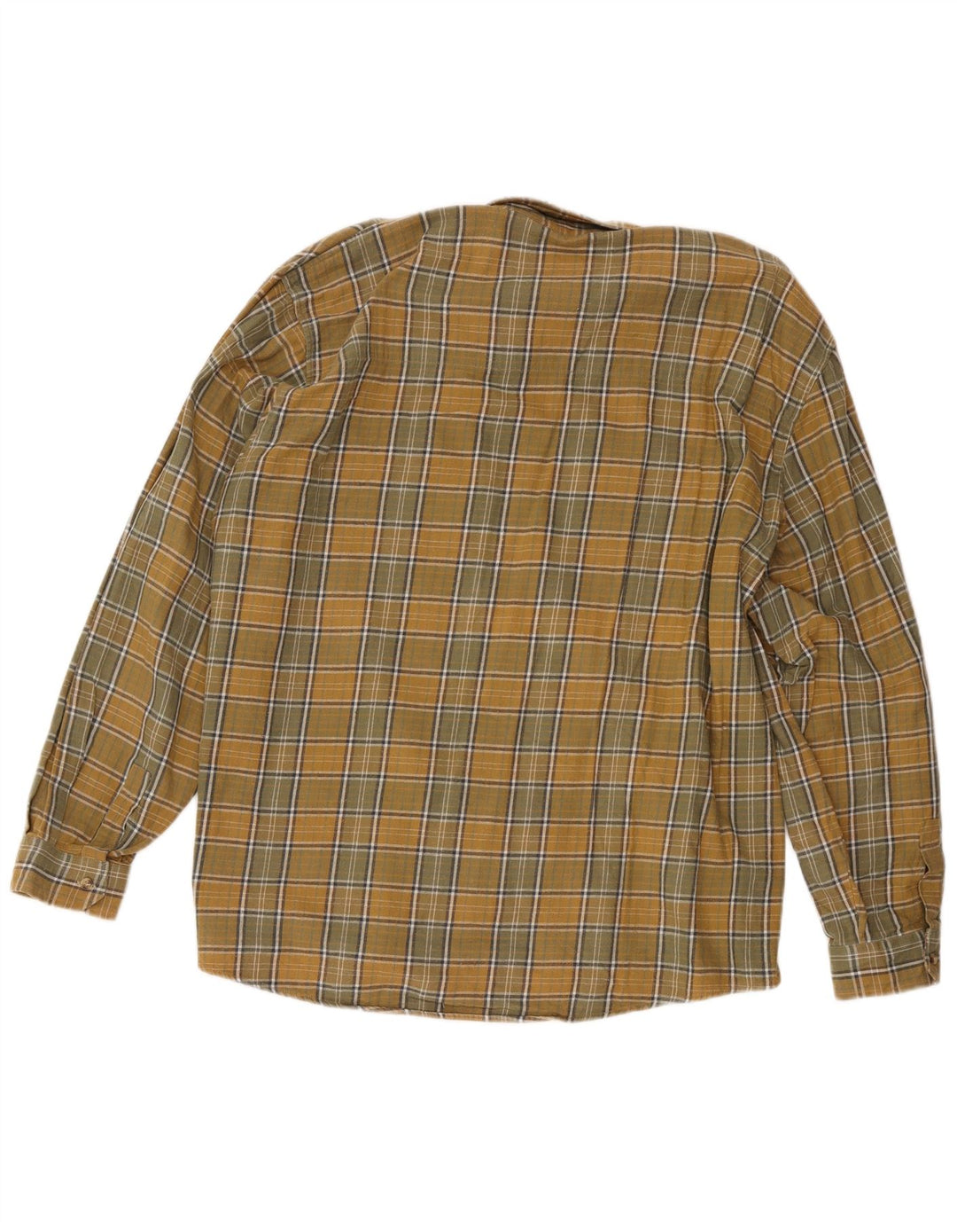 European Project Mens Flannel Shirt 2XL Yellow Check Cotton