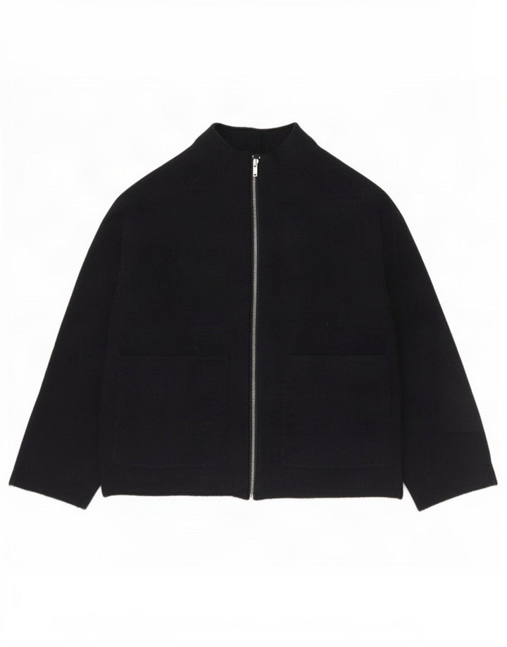 Cos Womens Oversized Cardigan Sweater UK 6 XS Navy Blue Wool